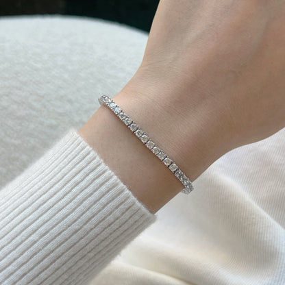 [ECHO ]Dainty Charming Round Cut Tennis Bracelet