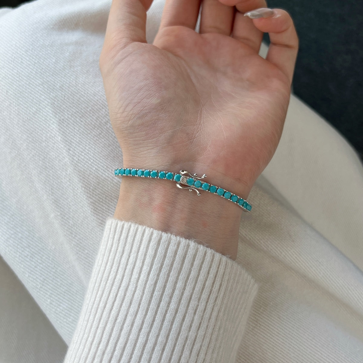 [ECHO ]Dainty Charming Round Cut Tennis Bracelet