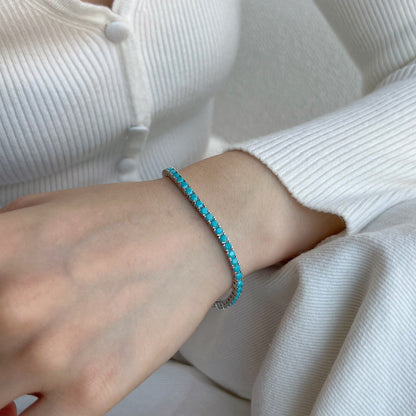 [ECHO ]Dainty Charming Round Cut Tennis Bracelet