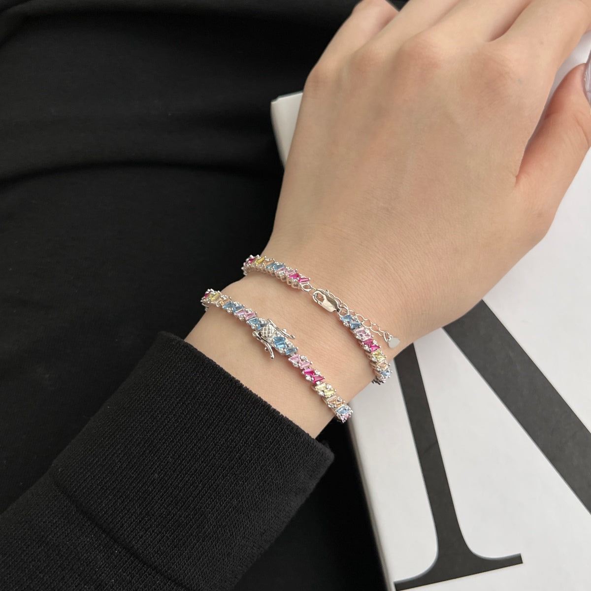 [ECHO ]Ornate Sparkling Multi Cut Party Bracelet