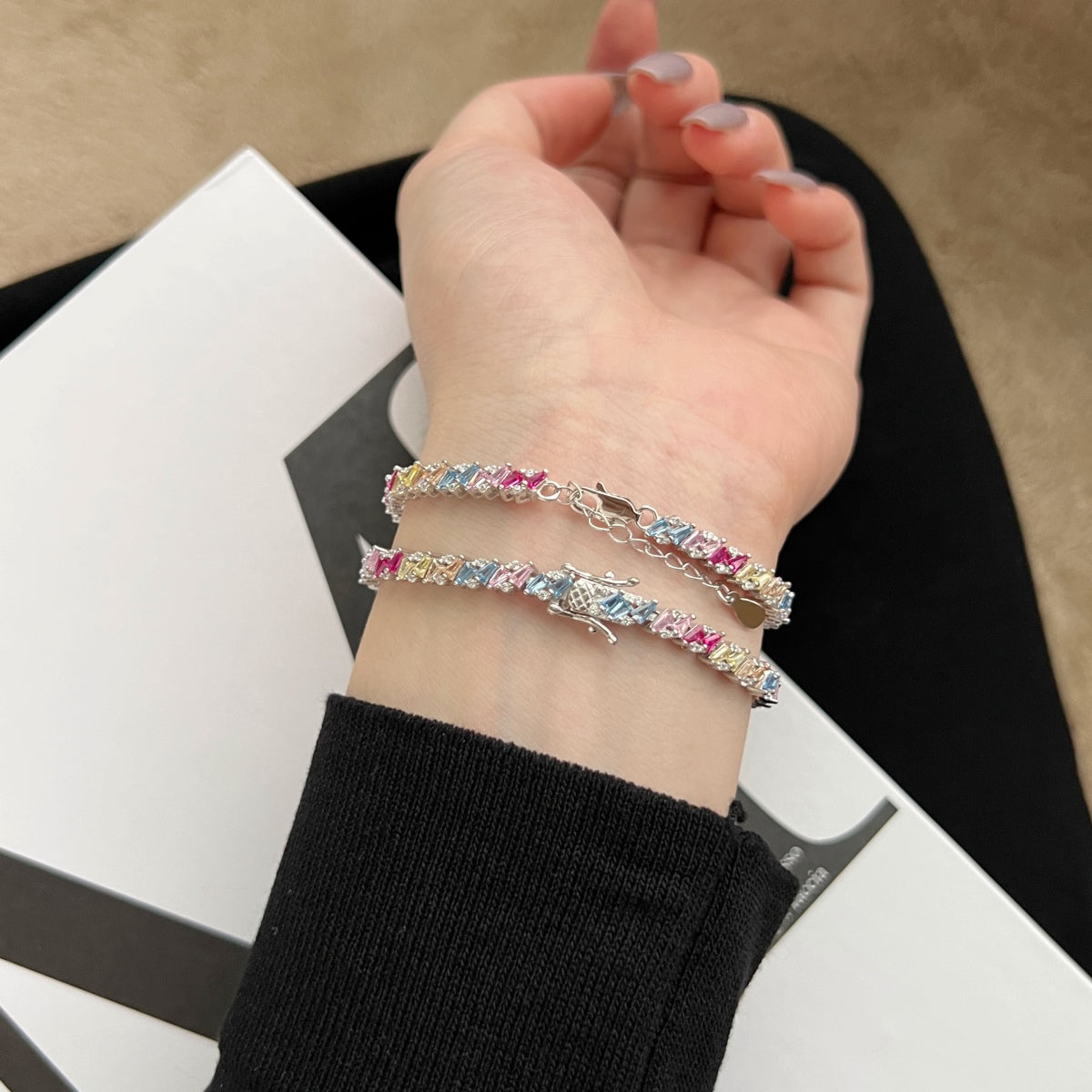 [ECHO ]Ornate Sparkling Multi Cut Party Bracelet