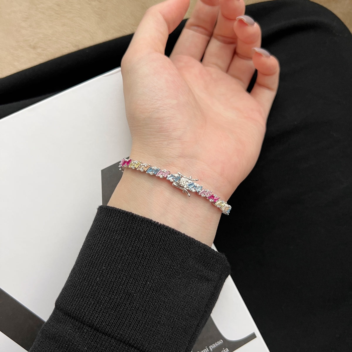 [ECHO ]Ornate Sparkling Multi Cut Party Bracelet