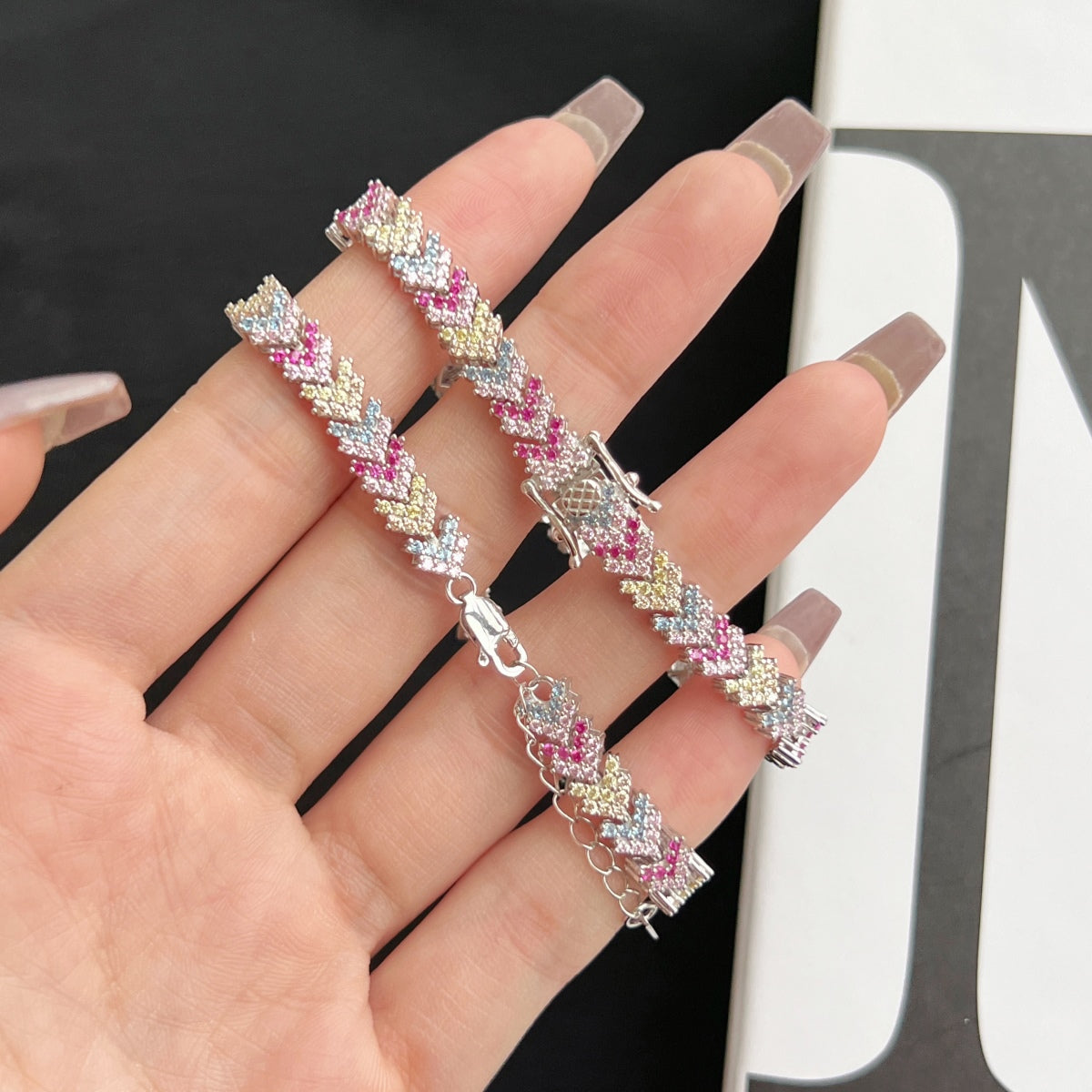 [ECHO ]Ornate Sparkling Round Cut Party Bracelet