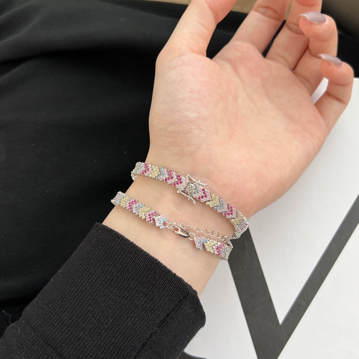 [ECHO ]Ornate Sparkling Round Cut Party Bracelet