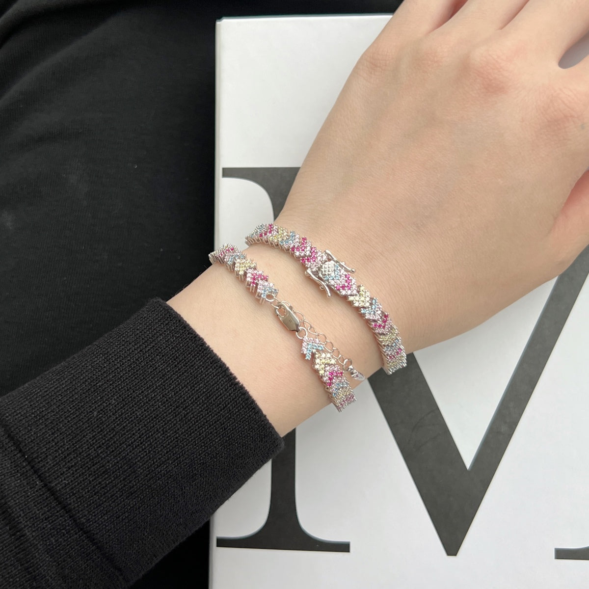 [ECHO ]Ornate Sparkling Round Cut Party Bracelet