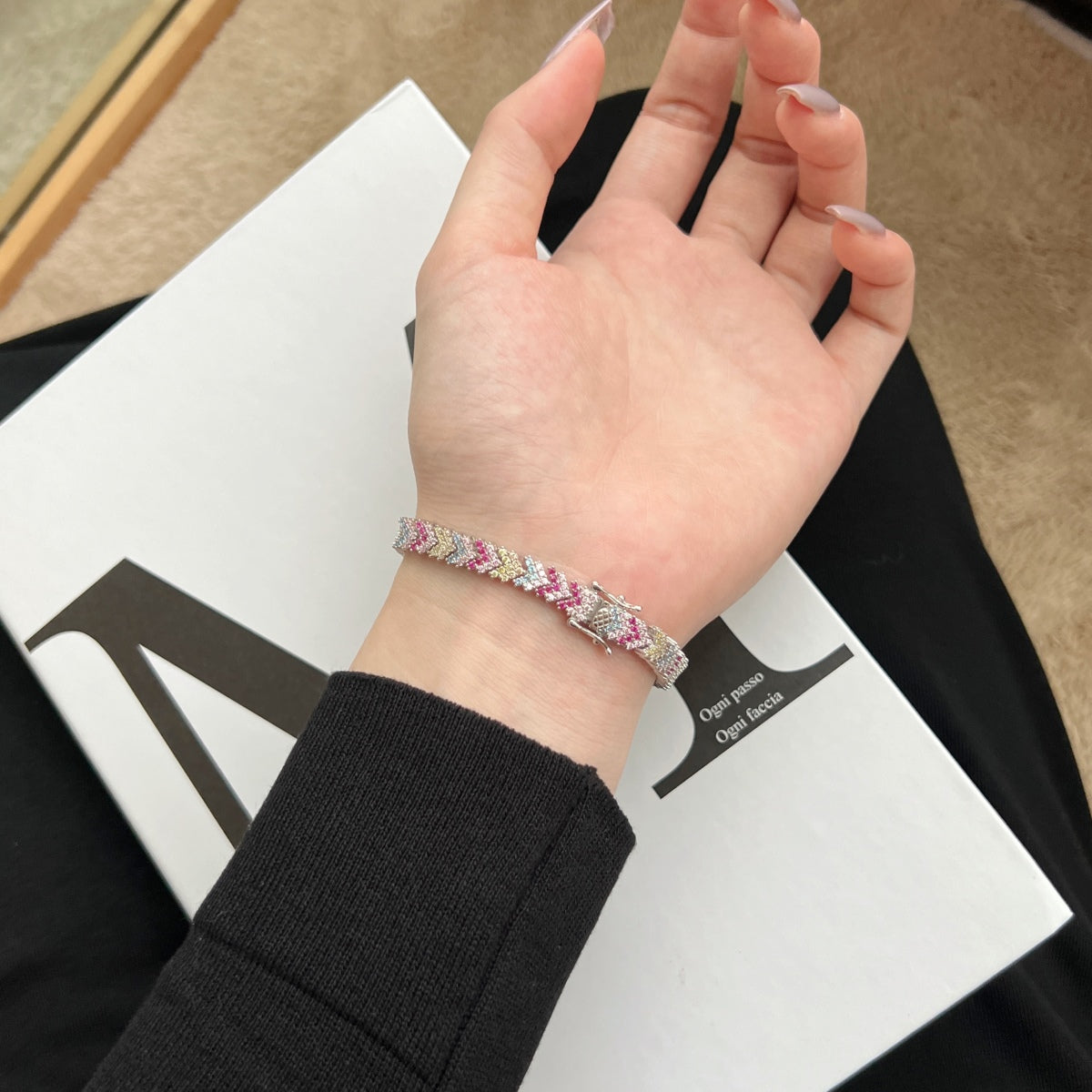 [ECHO ]Ornate Sparkling Round Cut Party Bracelet