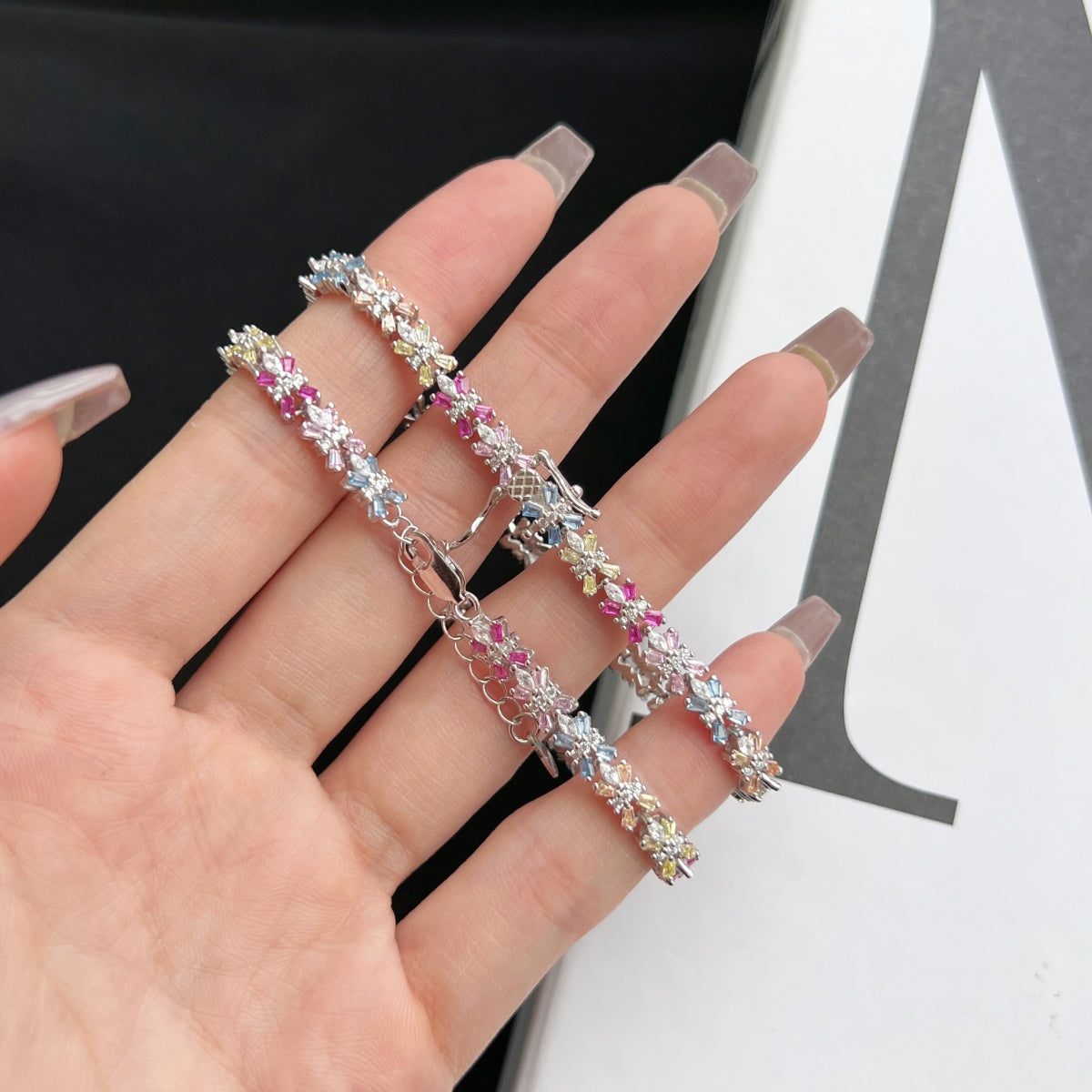 [ECHO ]Radiant Colorful Emerald Cut Party Bracelet