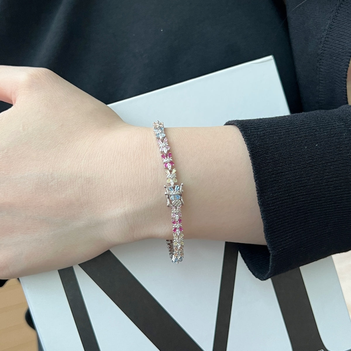 [ECHO ]Radiant Colorful Emerald Cut Party Bracelet