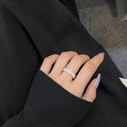 [ECHO ]Splashy Ornate Emerald Cut Cocktail Ring