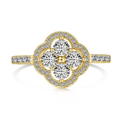 [ECHO ]Four Leaf Clover Flower Design Ring