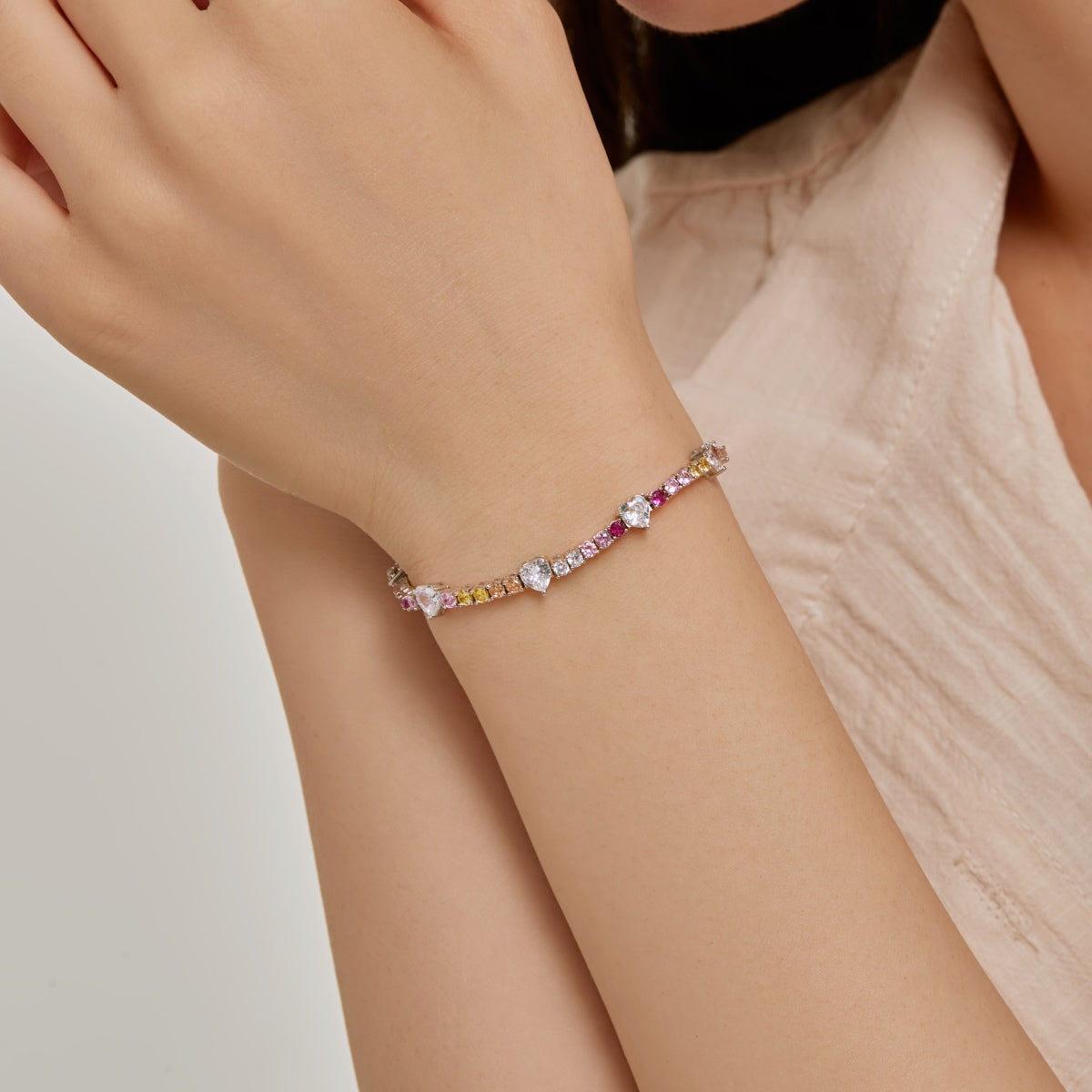 [ECHO ]Romantic Heart Shape Round Cut Lover Bracelet