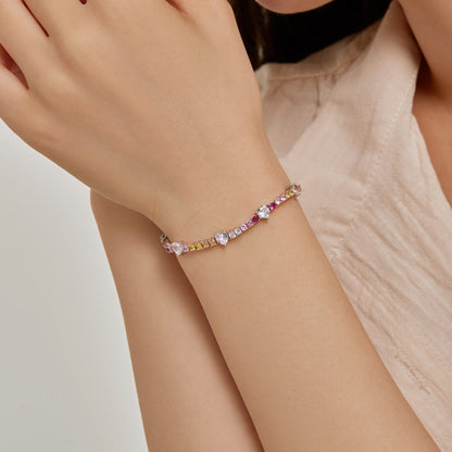 [ECHO ]Romantic Heart Shape Round Cut Lover Bracelet