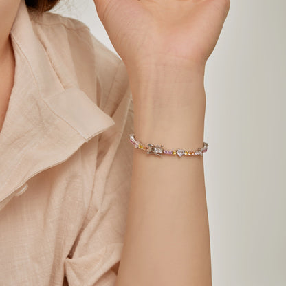 [ECHO ]Romantic Heart Shape Round Cut Lover Bracelet
