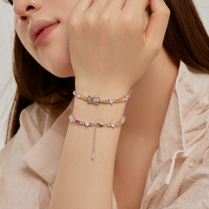 [ECHO ]Romantic Heart Shape Round Cut Lover Bracelet