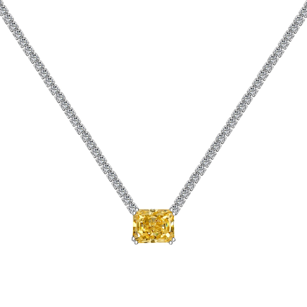 [ECHO ]4.0 Carat Elegant Radiant Cut Necklace