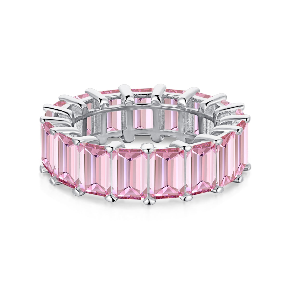 [ECHO ]0.75 Carat Elegant Emerald Cut Tennis Ring