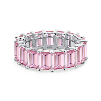 [ECHO ]0.75 Carat Elegant Emerald Cut Tennis Ring