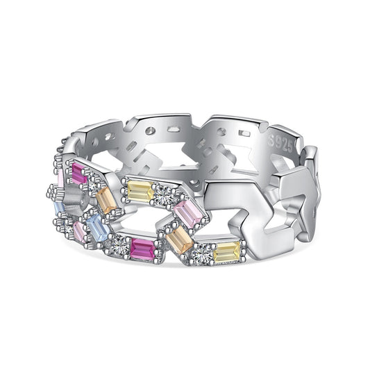 [ECHO ]Sparkling Vibrant Emerald Cut Daily Ring