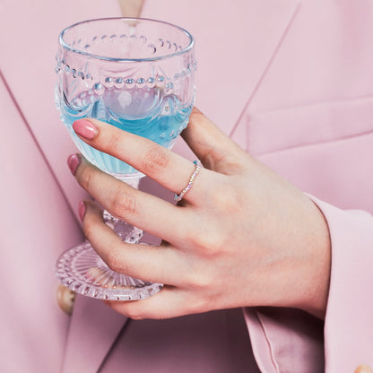 [ECHO ]Dainty Colorful Round Cut Party Ring
