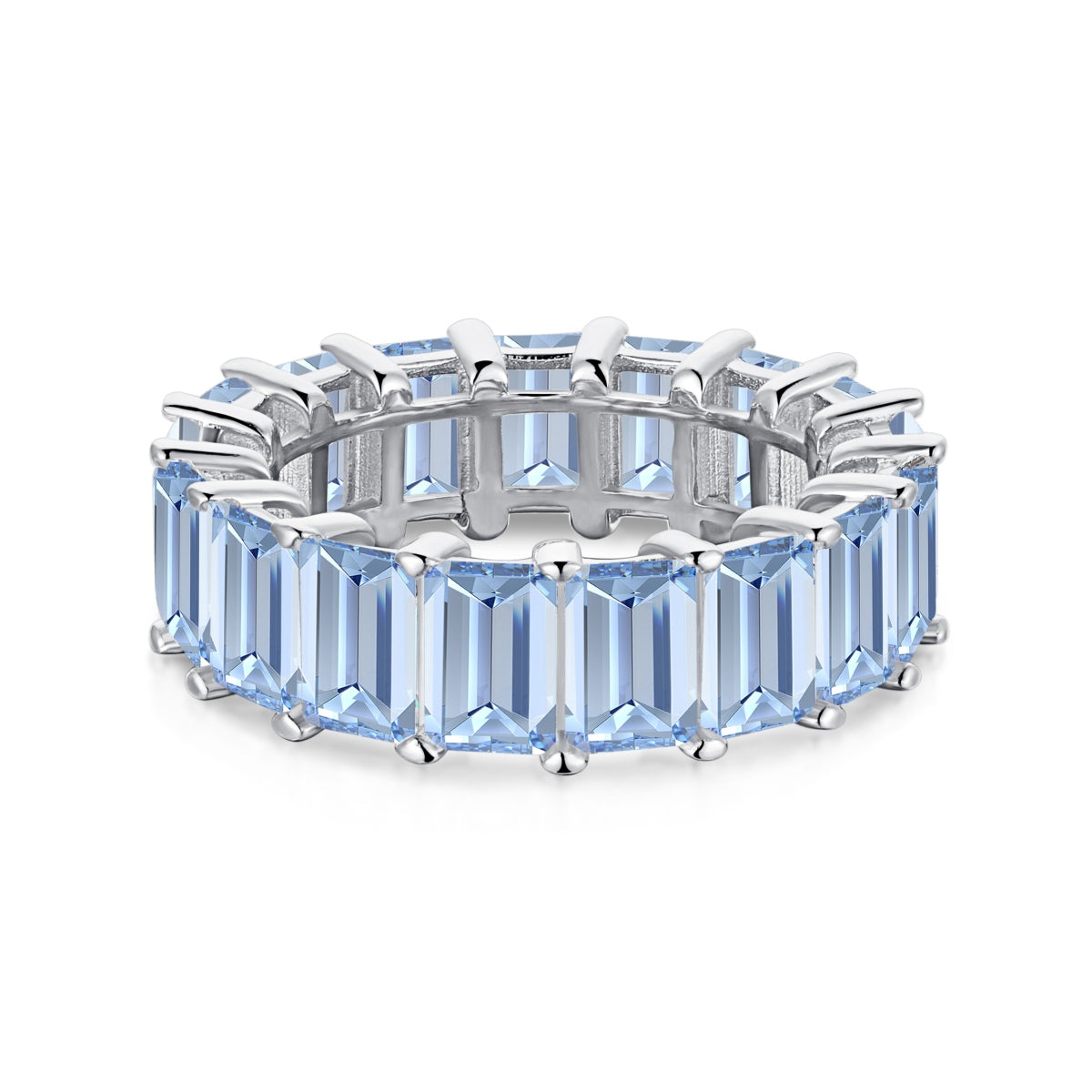 [ECHO ]0.75 Carat Elegant Emerald Cut Tennis Ring