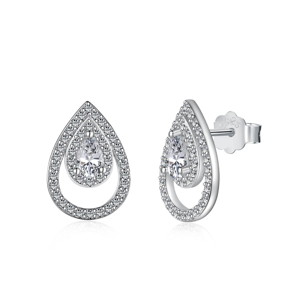 [ECHO ]Sparkling Delicate Water Drop Shape Daily Earrings