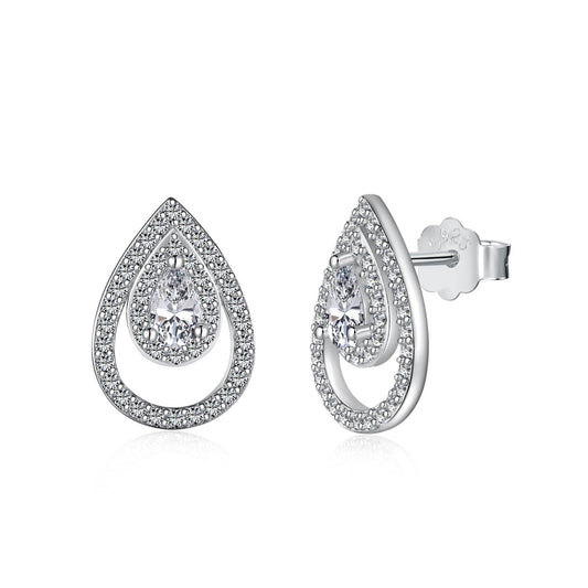[ECHO ]Sparkling Delicate Water Drop Shape Daily Earrings