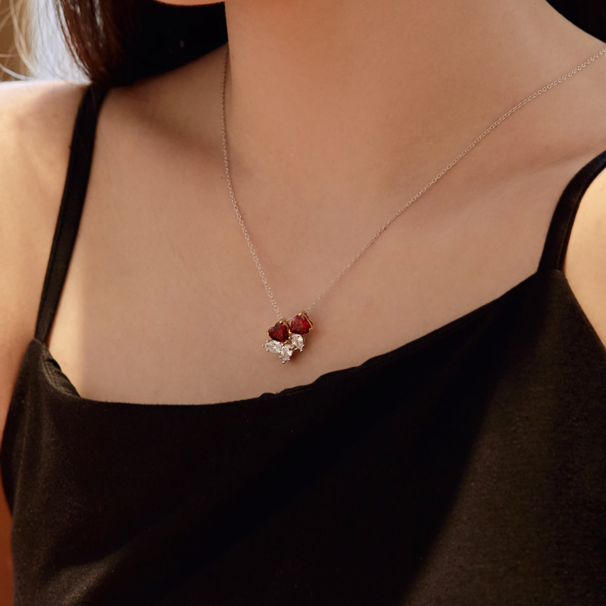 [ECHO ]Dainty Red Heart Necklace