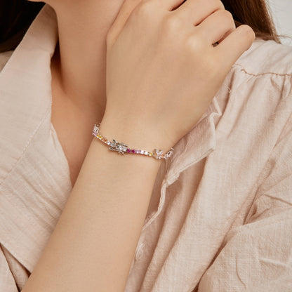[ECHO ]Ornate Colorful Butterfly Shape Round Cut Daily Bracelet