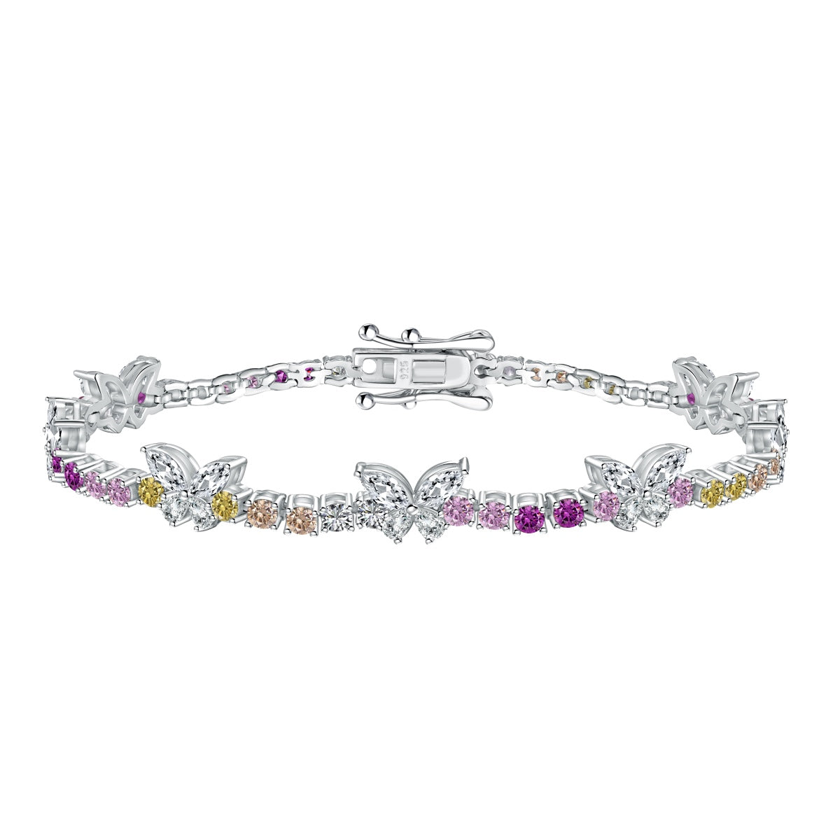 [ECHO ]Ornate Colorful Butterfly Shape Round Cut Daily Bracelet