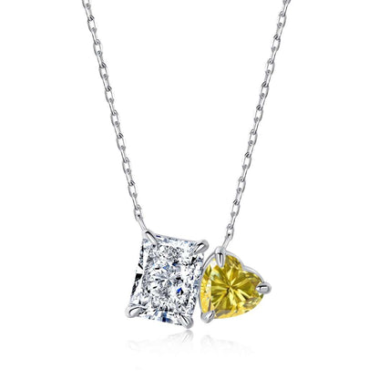 [ECHO ]Dazzling Square & Heart Shape Necklace