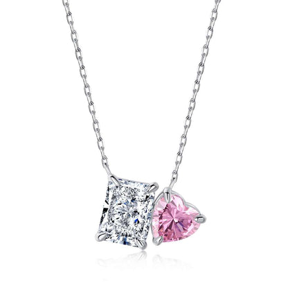 [ECHO ]Dazzling Square & Heart Shape Necklace