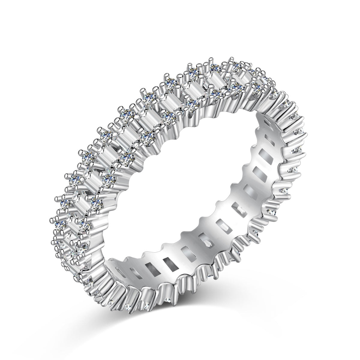 [ECHO ]Splashy Ornate Emerald Cut Cocktail Ring