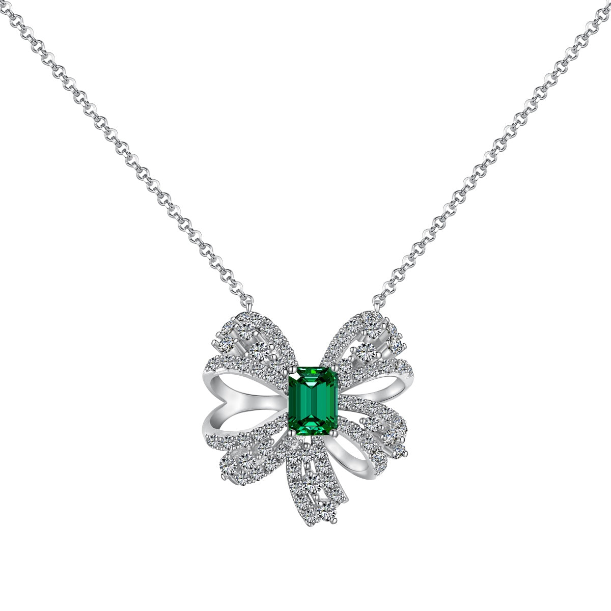 [ECHO ]Luxurious Flower Shape Emerald Cut Necklace