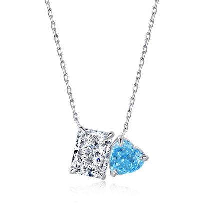[ECHO ]Dazzling Square & Heart Shape Necklace