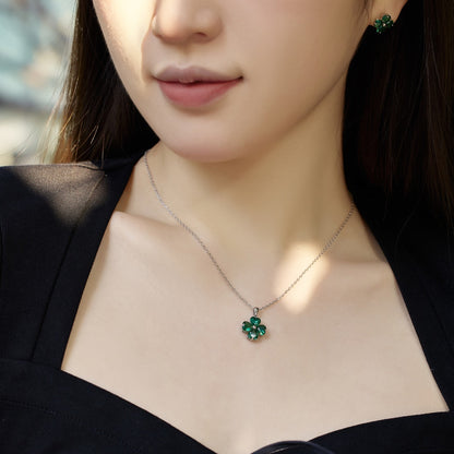 [ECHO ]Heart-Shaped Four-Leaf Clover Bead Necklace