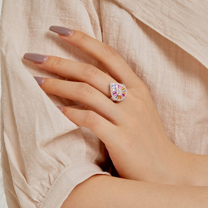[ECHO ]Elegant Colorful Water Drop Shape Banquet Ring