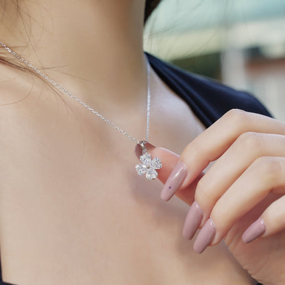 [ECHO ]Heart-Shaped Four-Leaf Clover Bead Necklace