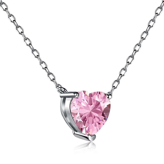 [ECHO ]Heart Shape Main Stone Pendant Collarbone Necklace