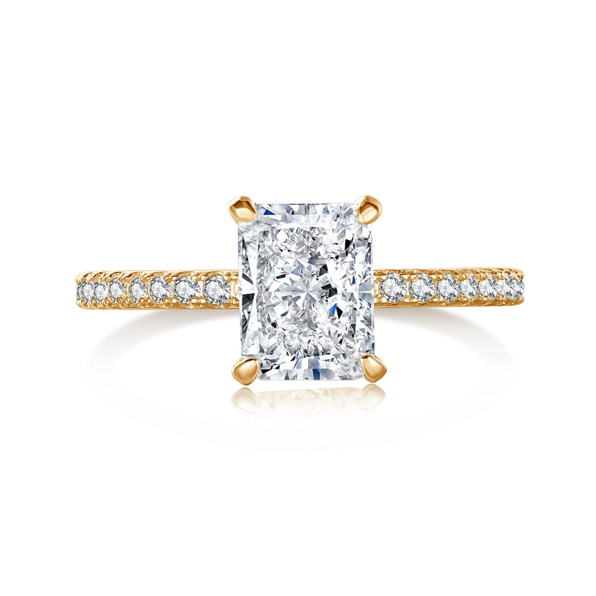 [ECHO ]2.0 Carat Dazzling Sparkling Radiant Cut Party Ring