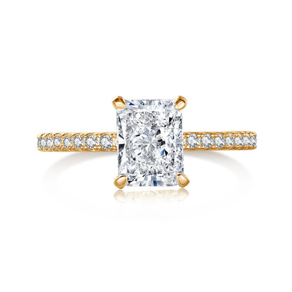 [ECHO ]2.0 Carat Dazzling Sparkling Radiant Cut Party Ring