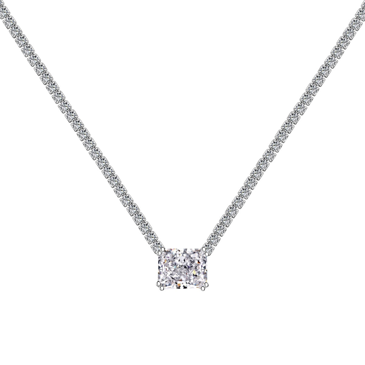[ECHO ]4.0 Carat Elegant Radiant Cut Necklace