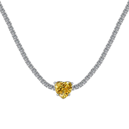 [ECHO ]2.0 Carat Sparkling Tennis Heart Cut Necklace