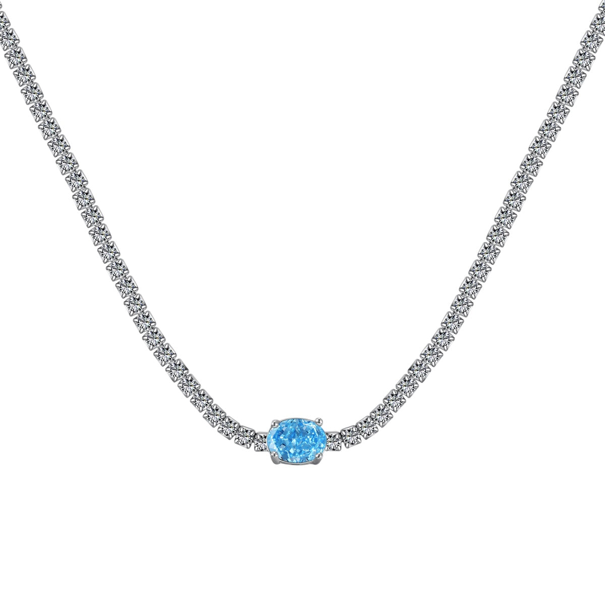 [ECHO ]1.0 Carat Shining Oval Cut Necklace