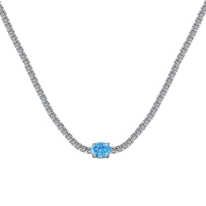 [ECHO ]1.0 Carat Shining Oval Cut Necklace