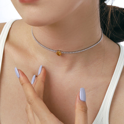 [ECHO ]2.0 Carat Sparkling Tennis Heart Cut Necklace