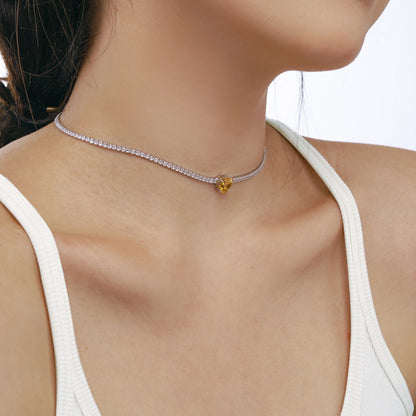 [ECHO ]2.0 Carat Sparkling Tennis Heart Cut Necklace