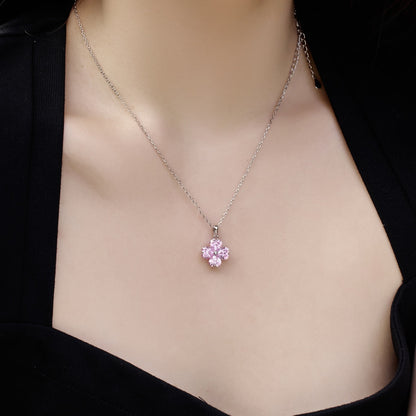 [ECHO ]Heart-Shaped Four-Leaf Clover Bead Necklace