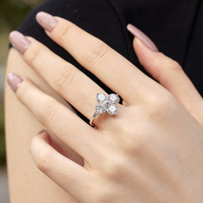 [ECHO ]Four-Leaf Clover Eight-Pointed Star Ring