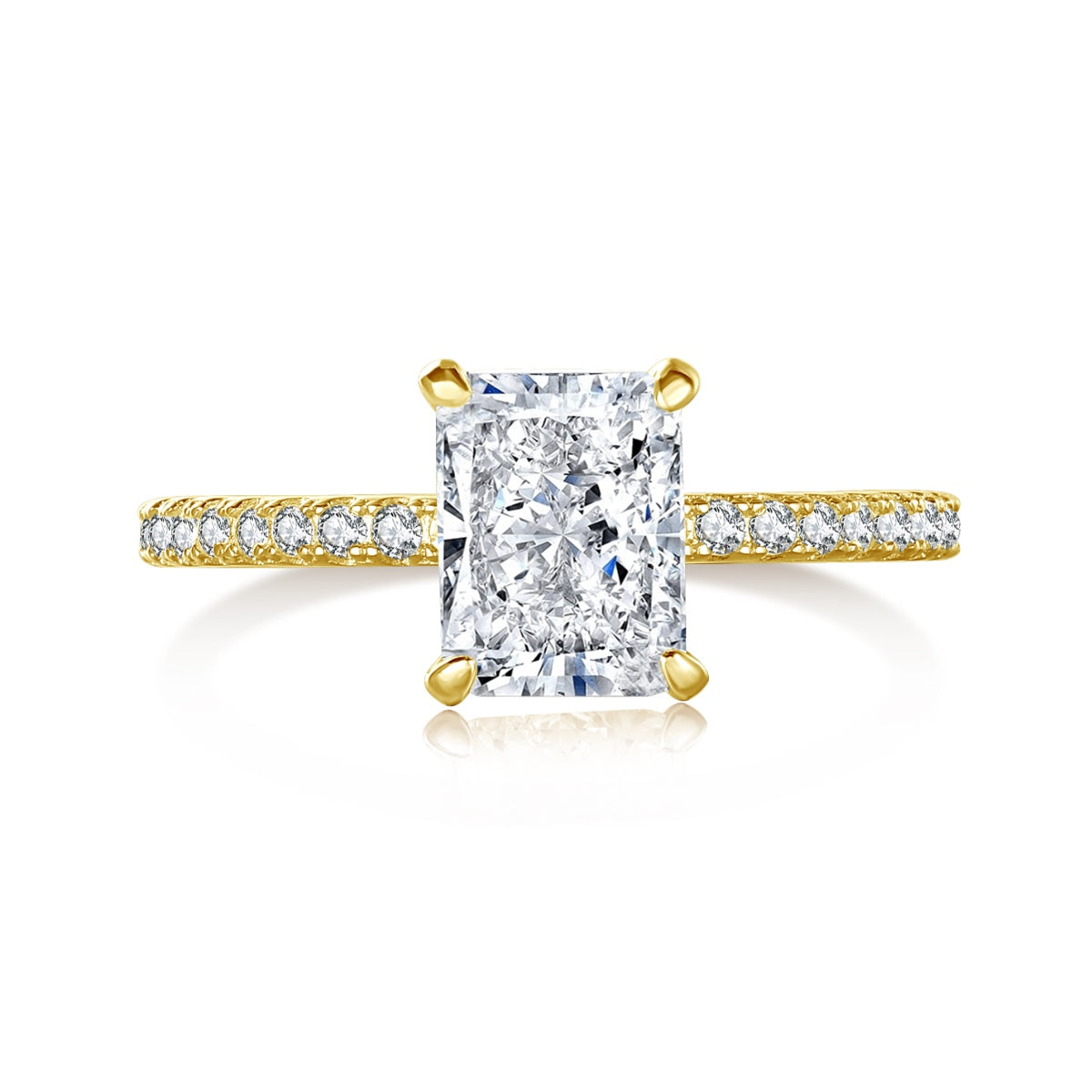 [ECHO ]2.0 Carat Dazzling Sparkling Radiant Cut Party Ring