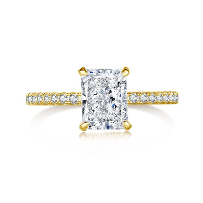 [ECHO ]2.0 Carat Dazzling Sparkling Radiant Cut Party Ring